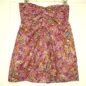 Multi colored flowy tube top